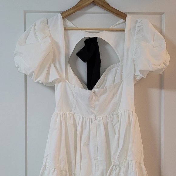 NWT ASOS Luxe cotton corset mini dress with bow - Picture 4 of 5